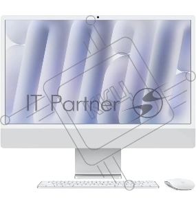 Моноблок Apple iMac A3137 24" 4.5K M4 10 core (4) 16Gb SSD256Gb 10 core GPU macOS WiFi BT 143W клавиатура мышь Cam серебристый 4480x2520