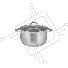 Кастрюля WEBBER BE-355/2 6,5 л, 24 см, из нержавеющей стали со стеклянной крышкой