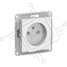Механизм розетки 1-м СП AtlasDesign без заземл. защ. шторки 16А белый, SchE ATN000149