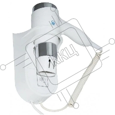 Фен настенный G-TEQ 8719 1200Вт 15м/с 110х310х260мм пластик белый/хром 2скорости хол.обдув