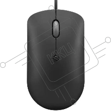 Мышь проводная Lenovo 400 черный, 2400 dpi, USB-C, кнопки - 4
