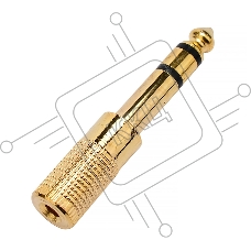 Аудио переходник Cablexpert A-63M-35F, Jack6.3(M) на Jack3.5(F) стерео, золотой, пакет