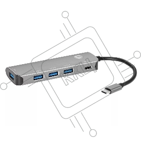 Адаптер концентратор Type-C --> 4 port USB3.0 HUB+PD Alum Shell VCOM <CU4383>