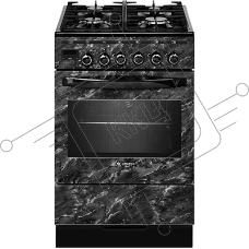 Плита комбинированная Gefest ПГЭ 5502-04 0053 черный, конфорок 4 шт, духовка 55 л, 50 см x 85 см x 58.5 см