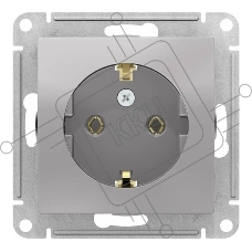 Механизм розетки 1-м СП AtlasDesign с заземл. 16А алюм. SchE ATN000343