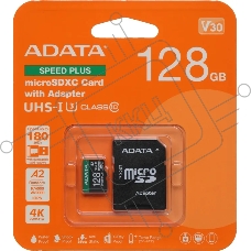 Флеш карта microSD ADATA 128Gb microSDXC Class 10 UHS-I U3 V30 A2 160/140 MB/s (SD адаптер)