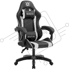 Кресло игровое DEFENDER Legas класс-2 до 110кг наклон спинки 135° экокожа черный/белый 64806