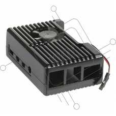 Корпус Qumo Aluminum case with  black fan,  Raspberry Pi 4, black(RS022)