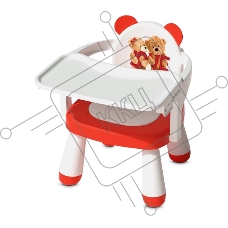 Стульчик для кормления BQ BCH003 White-Red. Материал детского стульчика: Пластик, Материал ножек: Металл
