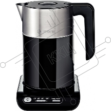 Электрочайник Bosch TWK8613 черный/серебристый, 1.5 л, 2400 Вт, скрытый нагревательный элемент, поддержание температуры