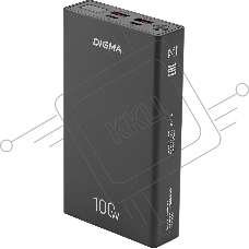 Мобильный аккумулятор Digma DGPD100WA 20000mAh QC3.0/PD3.0 100W 5A 2xUSB-A/2xUSB-C черный (DGPD20A100ABK)