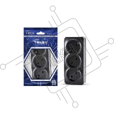 Розетка 3-м TOKOV ELECTRIC ОП Frea 16А IP20 250В без заземл. АБС-пластик, карбон