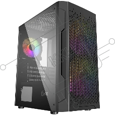 Компьютерный корпус Powercase Mistral Micro Z3B Mesh LED, Tempered Glass, 2x 140mm + 1х 120mm 5-color fan, черный, mATX (CMIMZB-L3)