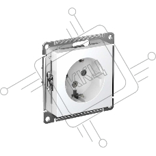 Механизм розетки 1-м СП AtlasDesign с заземл. 16А белый, SchE ATN000143