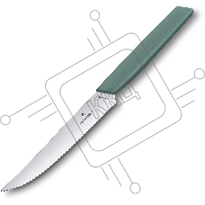 Нож кухонный Victorinox Swiss Modern (6.9006.12W43) стальной столовый для стейка лезв.120мм серрейт. заточка шалфей Нож кухонный Victorinox Swiss Modern (6.9006.12W43) стальной столовый для стейка лезв.120мм серрейт. заточка шалфей