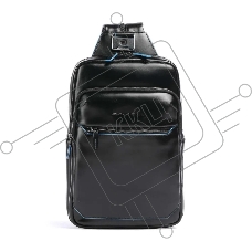 Рюкзак слинг мужской Piquadro Blue Square CA6589B2/N, кожа, черный
