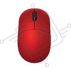 Мышь проводная Qumo Simple Office M92 красный, 1000 dpi, USB, кнопки - 3