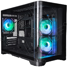 Компьютерный корпус 1STPLAYER UVIEW UV6 ARGB черный mATX 3x120мм ARGB fans UV6-BK-2FC7R-1FC7