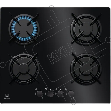 Газовая варочная поверхность Electrolux EGT6242NVK, 4 конфорки, закаленное стекло, 7700 Вт