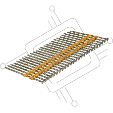 Гвозди Denzel для пнев. нейлера (крашен.), длина - 90 мм, диам. - 3,05 мм, 2000 шт.