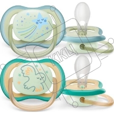 Пустышка Philips Avent ultra air, ночная, звезда/сова, 0-6 мес., 2 шт.