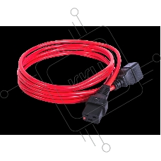 Шнур питания с фиксатором REM IEC 60320 C19/IEC 60320 C20, 16 А / 250 В (3 * 1,5), длина 1,8 м, красный R-16-Cord-C19-C20-1.8-Red