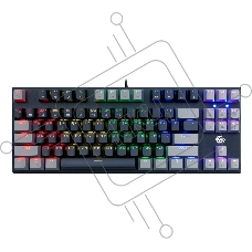 Проводная механическая клавиатура Gembird KB-G600-1, 87кл, Rainbow, коричн.свитчи, 1.8м, черная