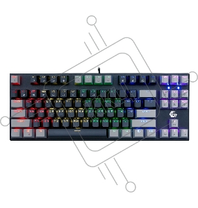 Проводная механическая клавиатура Gembird KB-G600-1, 87кл, Rainbow, коричн.свитчи, 1.8м, черная
