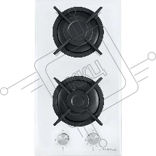 Газовая варочная панель Maunfeld EGHG.32.1CW/G, 2 конфорки, закаленное стекло, белый