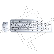Комплект клавиатура+мышь Smartbuy 233616AG беспроводной, USB, 2400 DPI, серебристо-белый