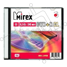 Диск DVD+R Mirex 8.5 Gb, 8x, Slim Case (1), Dual Layer (1/50)