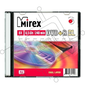 Диск DVD+R Mirex 8.5 Gb, 8x, Slim Case (1), Dual Layer (1/50)