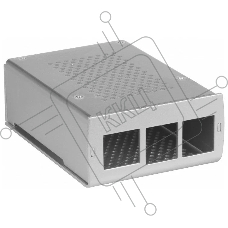 Корпус перфорированный Qumo с доп.креплением,  Aluminum Case, Raspberry Pi 4B, silver(RS036)