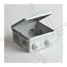Распаячная коробка ОП 80х80х50мм, крышка, IP54, 7вх. | SQ1401-0112 | TDM