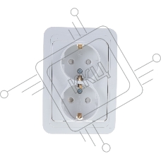 Розетка 2-м CLASSICO защ. шторки с заземл. 2128x бел. ASD / IN HOME 4690612000985