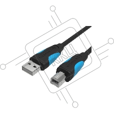 Кабель Vention USB 2.0 AM/BM - 3м. черный VAS-A16-B300