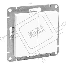 Механизм выключателя EKF UP1-SWW-21 двухклавишный, проходной, белый Эпика