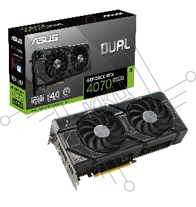 Видеокарта Asus DUAL-RTX4070S-12G NVIDIA GeForce RTX 4070 Super 12Gb PCI-E 4.0 192bit GDDR6X 2475/21000 HDMIx1 DPx3 HDCP Ret