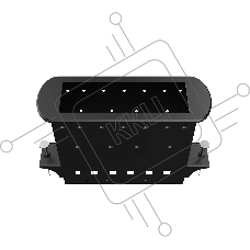Прямоугольный металлический корпус Wize Pro WRTS-M-6BOX-B серия M, для модульной системы врезного лючка в стол без крышки для установки до 6 модулей-вставок серии М, черный