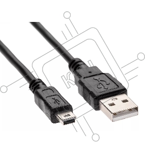 Кабель USB 2.0 A-->mini-B 5P (1.8 м) черный, Telecom<TC6911BK-1.8M>