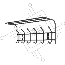 Вешалка с полкой Ника-Премиум ВП6М/Ч черная,6крючков