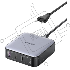 Сетевое зарядное устройство на рабочий стол 100Вт Ugreen CD328, 1хUSB-A, 3хUSB-C, PD 3.0, QC 4.0+, GaN, Space Gray (90928)