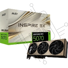 Видеокарта MSI RTX5070 INSPIRE 3X OC 12GB GDDR7 192bit 3xDP HDMI 3FAN RTL