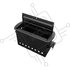 Прямоугольный металлический корпус Wize Pro WRTS-M-8CBOX-B серия M, для модульной системы врезного лючка в стол с убирающейся крышкой для установки до 8 модулей-вставок серии М, черный