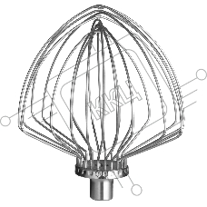 Стальной венчик для чаши KitchenAid 5KSM5THWWSS 4.8 / 4.7 / 4.3 / 3 л., нержавеющая сталь