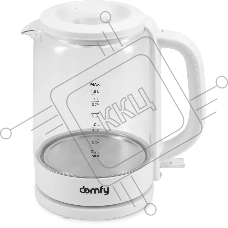 Чайник электрический Domfy DSW-EK304 1.7л. 2200Вт белый (корпус: стекло)