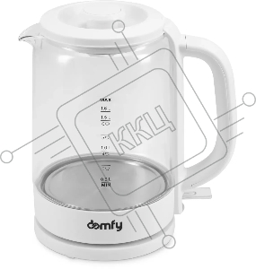 Чайник электрический Domfy DSW-EK304 1.7л. 2200Вт белый (корпус: стекло)