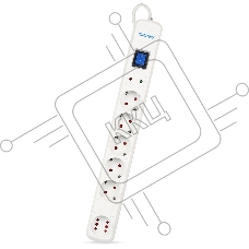Сетевой фильтр Smartbuy (SBSP-50W-Pro) - 6 роз х 5,0 м - белый