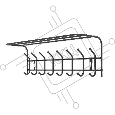 Вешалка с полкой Ника-Премиум ВП8М/Ч черная, 8крючков