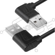 Кабель GCR  1.0m USB 2.0, AM угловой/AM угловой, 28/24 AWG,  GCR-AUM5AM-BB2S-1.0m
